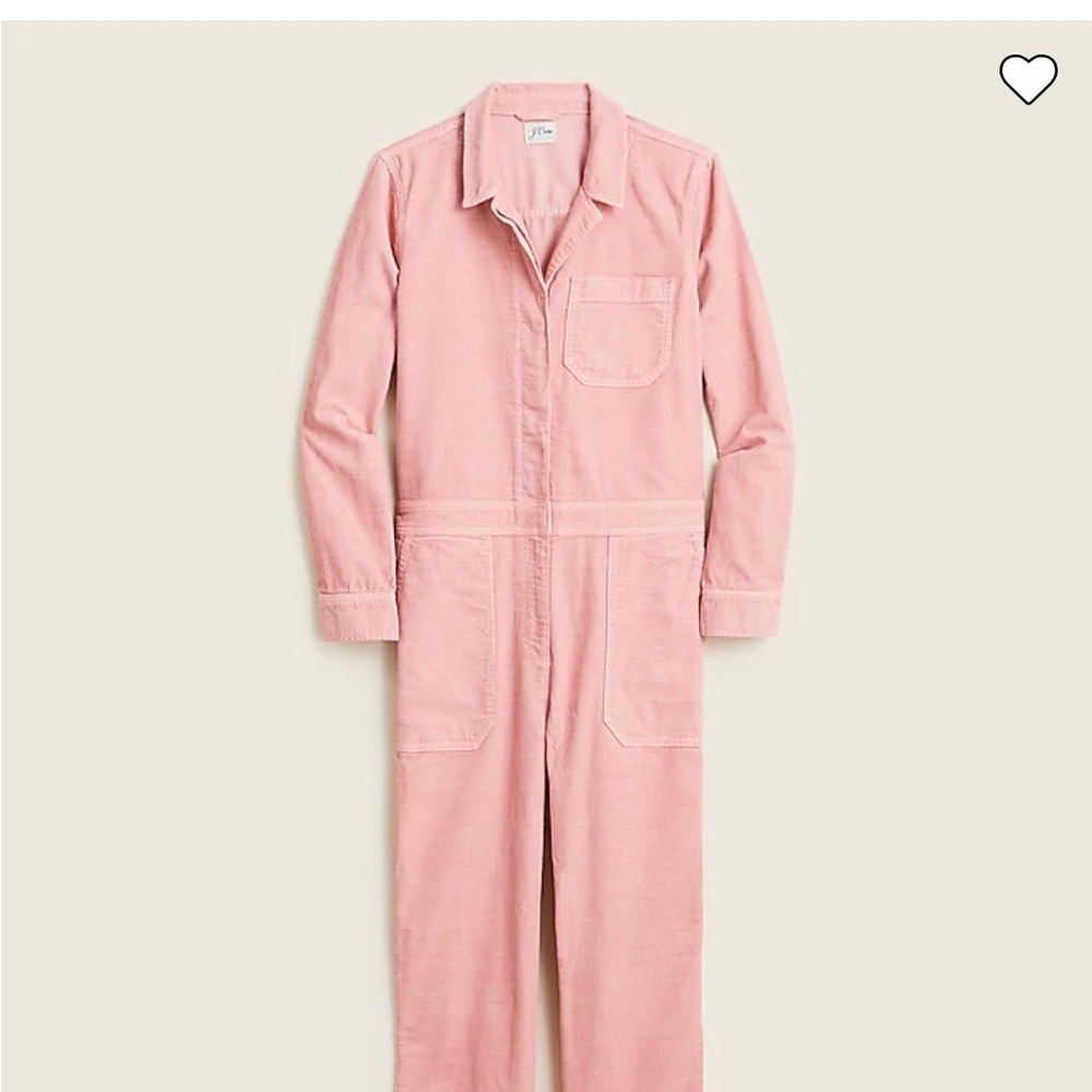 Jcrew Foundry garment-dyed corduroy coverall jumpsuit (Pink)- like new
